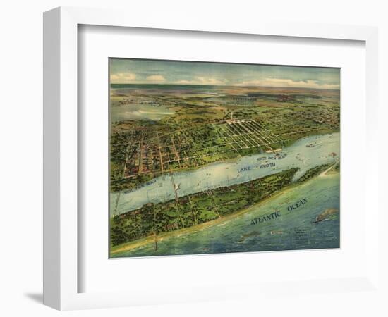 1915 Aerial View of West Palm Beach, North Palm Beach and Lake Worth, Florida-null-Framed Art Print