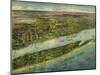1915 Aerial View of West Palm Beach, North Palm Beach and Lake Worth, Florida-null-Mounted Art Print