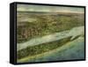 1915 Aerial View of West Palm Beach, North Palm Beach and Lake Worth, Florida-null-Framed Stretched Canvas