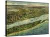 1915 Aerial View of West Palm Beach, North Palm Beach and Lake Worth, Florida-null-Stretched Canvas