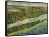 1915 Aerial View of West Palm Beach, North Palm Beach and Lake Worth, Florida-null-Framed Stretched Canvas