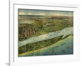 1915 Aerial View of West Palm Beach, North Palm Beach and Lake Worth, Florida-null-Framed Art Print