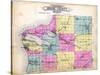 1915, Benzie County Outline Map, Michigan, United States-null-Stretched Canvas