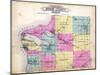 1915, Benzie County Outline Map, Michigan, United States-null-Mounted Giclee Print