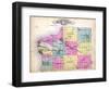 1915, Benzie County Outline Map, Michigan, United States-null-Framed Giclee Print