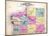 1915, Benzie County Outline Map, Michigan, United States-null-Mounted Giclee Print