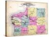 1915, Benzie County Outline Map, Michigan, United States-null-Stretched Canvas