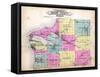 1915, Benzie County Outline Map, Michigan, United States-null-Framed Stretched Canvas