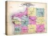 1915, Benzie County Outline Map, Michigan, United States-null-Stretched Canvas