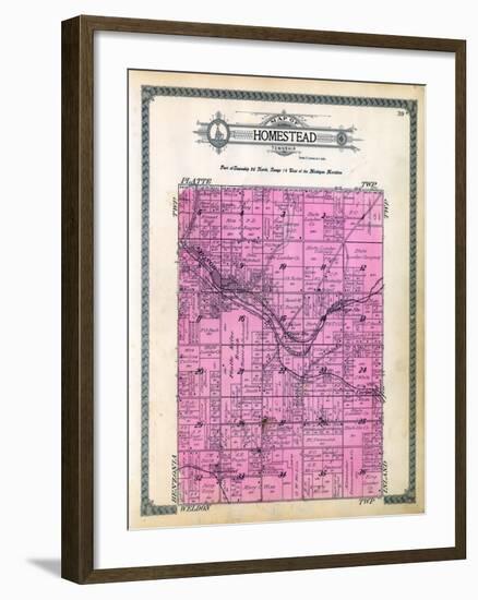 1915, Homestead Township, Carter, Honor, Hay Bridge Station, Cruise Station, Platte River, Michigan-null-Framed Giclee Print