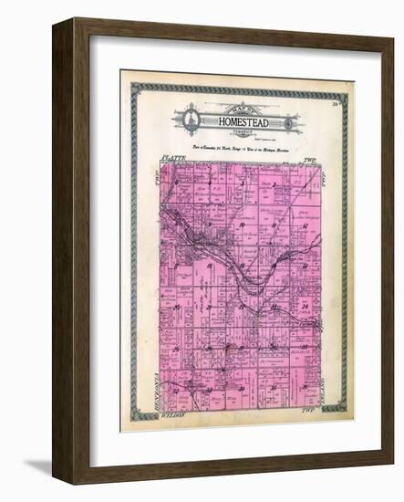 1915, Homestead Township, Carter, Honor, Hay Bridge Station, Cruise Station, Platte River, Michigan-null-Framed Giclee Print