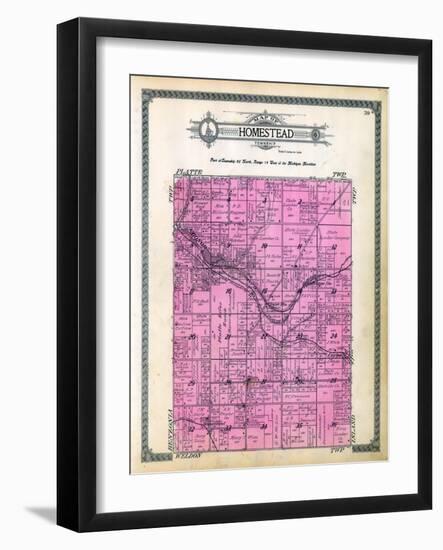 1915, Homestead Township, Carter, Honor, Hay Bridge Station, Cruise Station, Platte River, Michigan-null-Framed Giclee Print