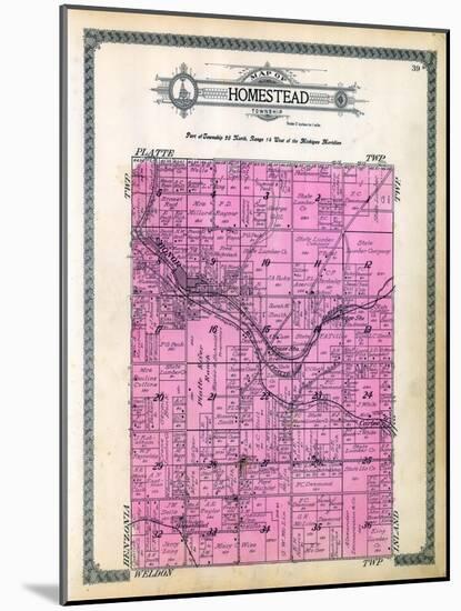 1915, Homestead Township, Carter, Honor, Hay Bridge Station, Cruise Station, Platte River, Michigan-null-Mounted Giclee Print