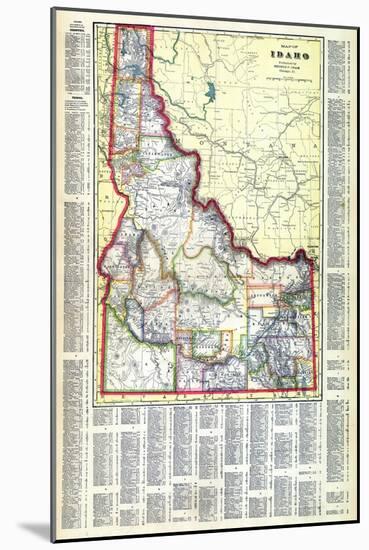 1915, Idaho State Map, Idaho, United States-null-Mounted Giclee Print