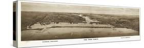 1915, Superior, WI and Duluth, MN Bird's Eye View, Wisconsin, United States-null-Stretched Canvas