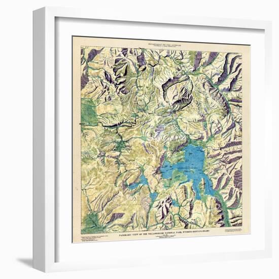 1915, Yellowstone National Park Panoramic View, Wyoming, United States-null-Framed Giclee Print