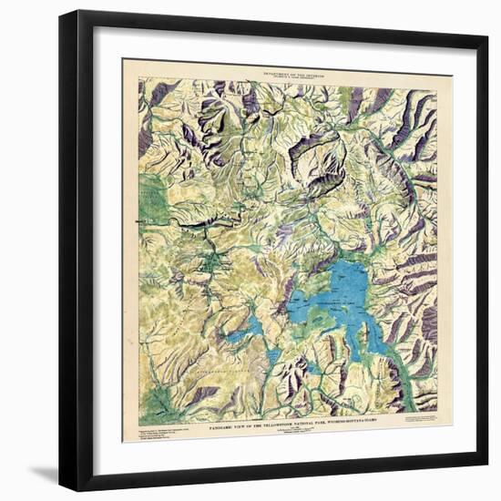 1915, Yellowstone National Park Panoramic View, Wyoming, United States-null-Framed Giclee Print