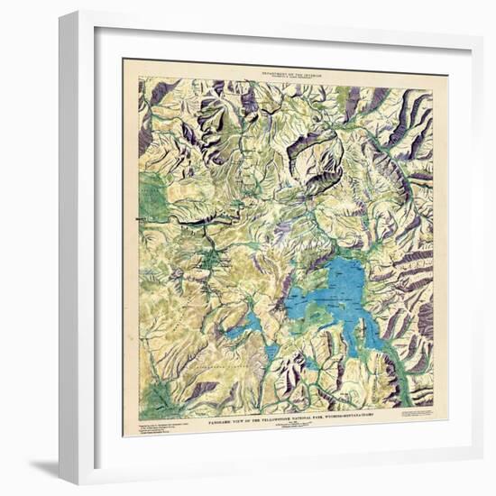 1915, Yellowstone National Park Panoramic View, Wyoming, United States-null-Framed Giclee Print