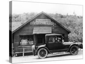 1916 Cadillac V8 Car, Parked Outside a General Store, USA, (C.191)-null-Stretched Canvas