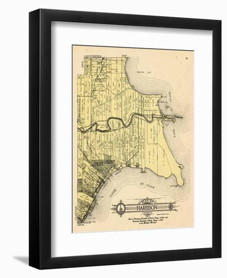 1916, Harrison Township, Lake St. Clair, Clinton River, Belvidere Bay, Tucker's Bay, Anchor Bay, Po-null-Framed Giclee Print