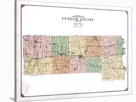 1916, Putnam County Topographical Map, Missouri, United States-null-Stretched Canvas