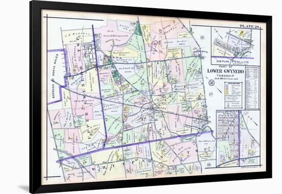 1916, Upper and Lower Gwynedd and Whitpain Townships, Spring House, Penllyn, Pennsylvan-null-Framed Giclee Print