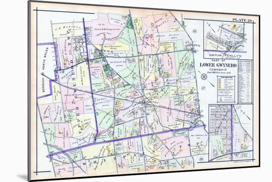 1916, Upper and Lower Gwynedd and Whitpain Townships, Spring House, Penllyn, Pennsylvan-null-Mounted Giclee Print