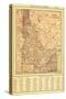 1917, Idaho State Map 1917, Idaho, United States-null-Stretched Canvas