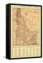 1917, Idaho State Map 1917, Idaho, United States-null-Framed Stretched Canvas
