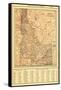 1917, Idaho State Map 1917, Idaho, United States-null-Framed Stretched Canvas