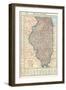 1917, Illinois State Map 1917, Illinois, United States-null-Framed Giclee Print