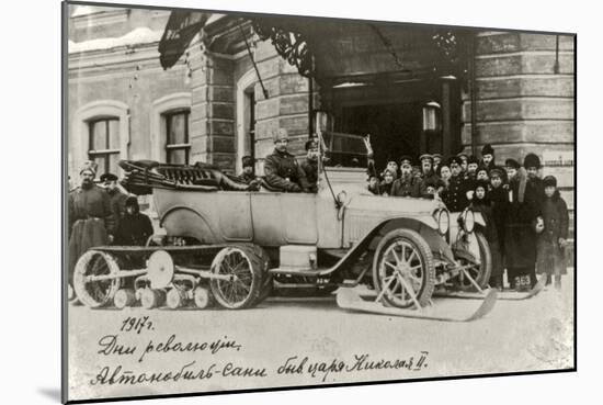 1917. Revolution Days. Snow Sled Car of Emperor Nicholas II of Russia, 1917-null-Mounted Giclee Print