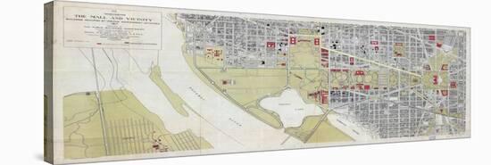 1917, Washington D.C. 1917c Public Buildings Wall Map, District of Columbia, United States-null-Stretched Canvas