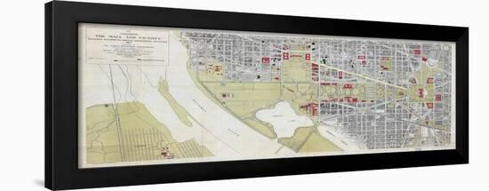 1917, Washington D.C. 1917c Public Buildings Wall Map, District of Columbia, United States-null-Framed Premium Giclee Print