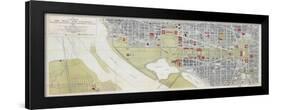 1917, Washington D.C. 1917c Public Buildings Wall Map, District of Columbia, United States-null-Framed Premium Giclee Print