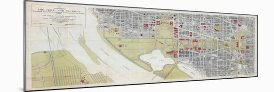 1917, Washington D.C. 1917c Public Buildings Wall Map, District of Columbia, United States-null-Mounted Giclee Print