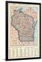 1917, Wisconsin State Map 1917, Wisconsin, United States-null-Framed Giclee Print