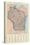 1917, Wisconsin State Map 1917, Wisconsin, United States-null-Stretched Canvas
