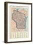 1917, Wisconsin State Map 1917, Wisconsin, United States-null-Framed Giclee Print