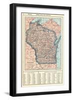 1917, Wisconsin State Map 1917, Wisconsin, United States-null-Framed Giclee Print