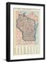 1917, Wisconsin State Map 1917, Wisconsin, United States-null-Framed Giclee Print