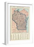 1917, Wisconsin State Map 1917, Wisconsin, United States-null-Framed Giclee Print