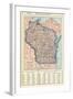 1917, Wisconsin State Map 1917, Wisconsin, United States-null-Framed Giclee Print