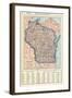 1917, Wisconsin State Map 1917, Wisconsin, United States-null-Framed Giclee Print