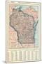 1917, Wisconsin State Map 1917, Wisconsin, United States-null-Mounted Giclee Print