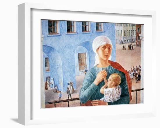 1918 in Petrograd, 1920,-Kuz'ma Petrov-Vodkin-Framed Giclee Print