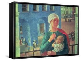 1918 in Petrograd, 1920-Kuzma Sergievitch Petrov-Vodkin-Framed Stretched Canvas