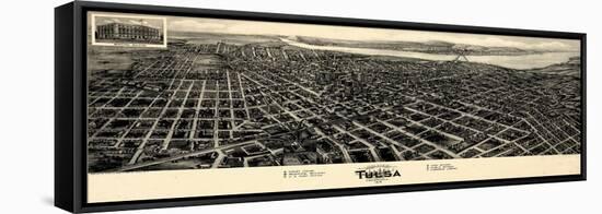 1918, Tulsa Bird's Eye View, Oklahoma, United States-null-Framed Stretched Canvas