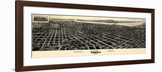 1918, Tulsa Bird's Eye View, Oklahoma, United States-null-Framed Premium Giclee Print