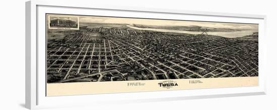 1918, Tulsa Bird's Eye View, Oklahoma, United States-null-Framed Premium Giclee Print